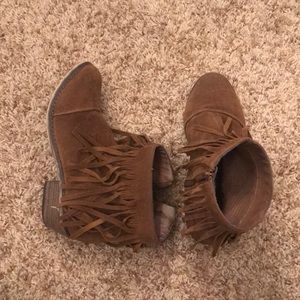 Fringe booties Size 7